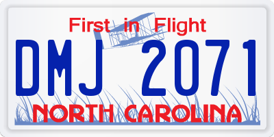 NC license plate DMJ2071