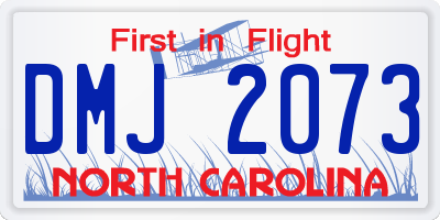NC license plate DMJ2073