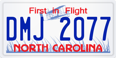 NC license plate DMJ2077