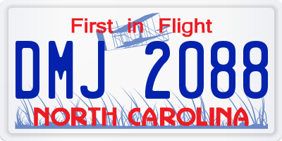 NC license plate DMJ2088
