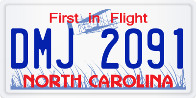 NC license plate DMJ2091
