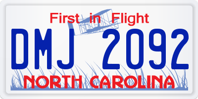 NC license plate DMJ2092