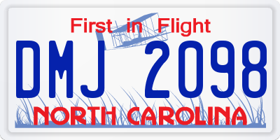 NC license plate DMJ2098