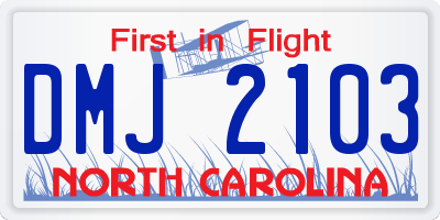 NC license plate DMJ2103