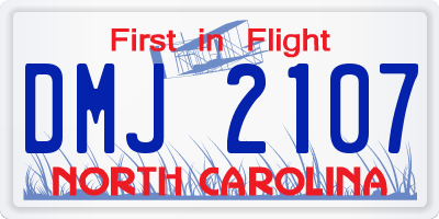 NC license plate DMJ2107