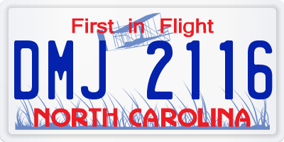 NC license plate DMJ2116