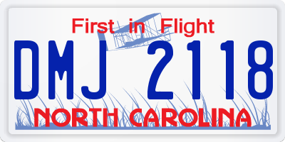 NC license plate DMJ2118