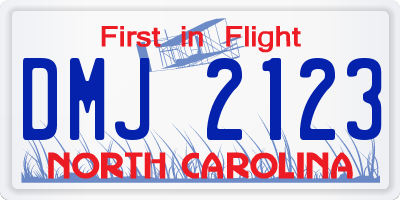 NC license plate DMJ2123