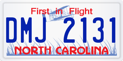 NC license plate DMJ2131