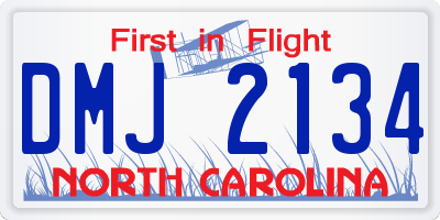 NC license plate DMJ2134