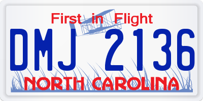 NC license plate DMJ2136