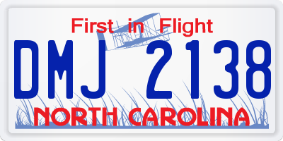 NC license plate DMJ2138