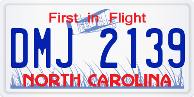 NC license plate DMJ2139