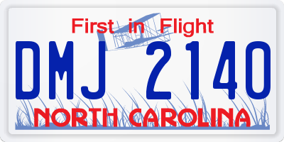 NC license plate DMJ2140