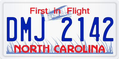 NC license plate DMJ2142