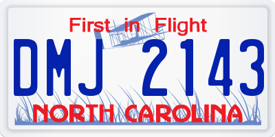 NC license plate DMJ2143