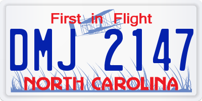 NC license plate DMJ2147