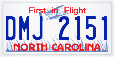 NC license plate DMJ2151