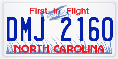 NC license plate DMJ2160