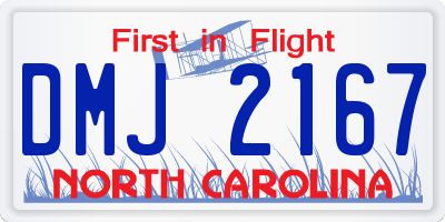 NC license plate DMJ2167