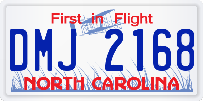 NC license plate DMJ2168