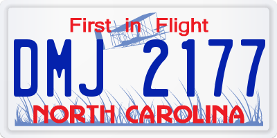 NC license plate DMJ2177
