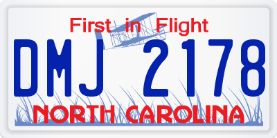 NC license plate DMJ2178