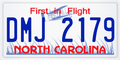 NC license plate DMJ2179