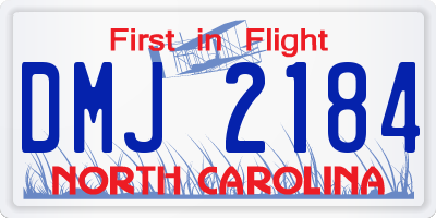 NC license plate DMJ2184