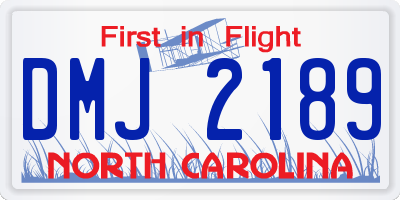 NC license plate DMJ2189