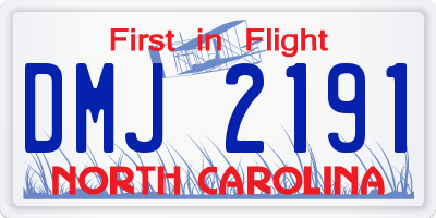 NC license plate DMJ2191