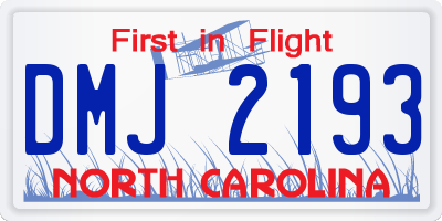 NC license plate DMJ2193