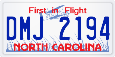 NC license plate DMJ2194
