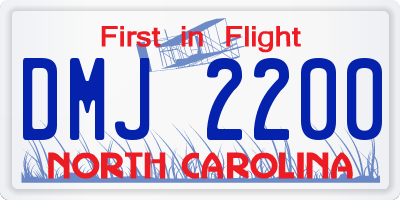 NC license plate DMJ2200