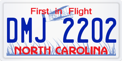 NC license plate DMJ2202