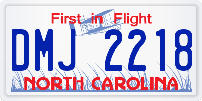 NC license plate DMJ2218