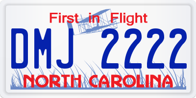 NC license plate DMJ2222