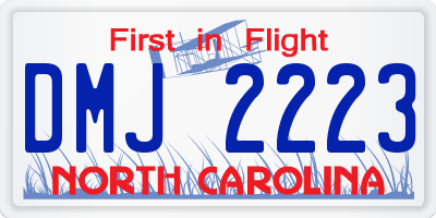 NC license plate DMJ2223