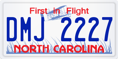 NC license plate DMJ2227