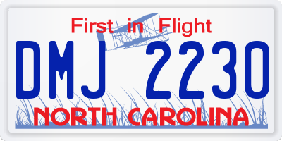 NC license plate DMJ2230
