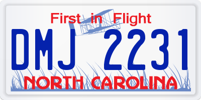 NC license plate DMJ2231