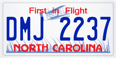 NC license plate DMJ2237