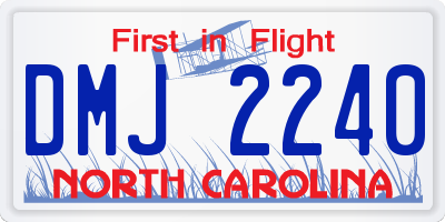 NC license plate DMJ2240