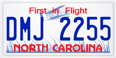 NC license plate DMJ2255