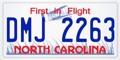 NC license plate DMJ2263