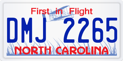 NC license plate DMJ2265