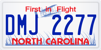 NC license plate DMJ2277