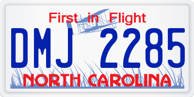 NC license plate DMJ2285