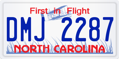NC license plate DMJ2287