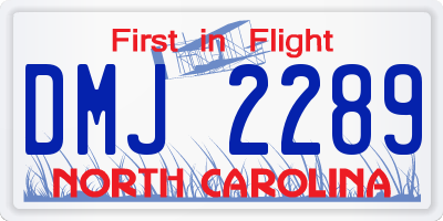 NC license plate DMJ2289